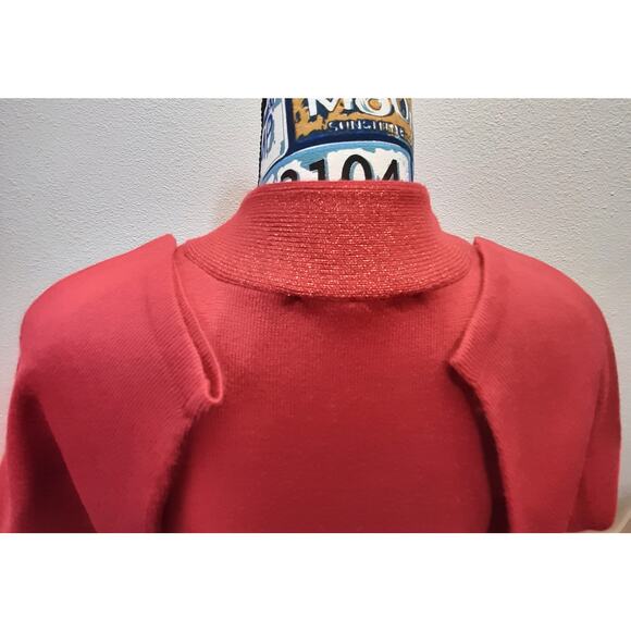 Allison Daley Red Sparkly Tie Neck Retro Sweater l Size: M - Picture 7 of 12